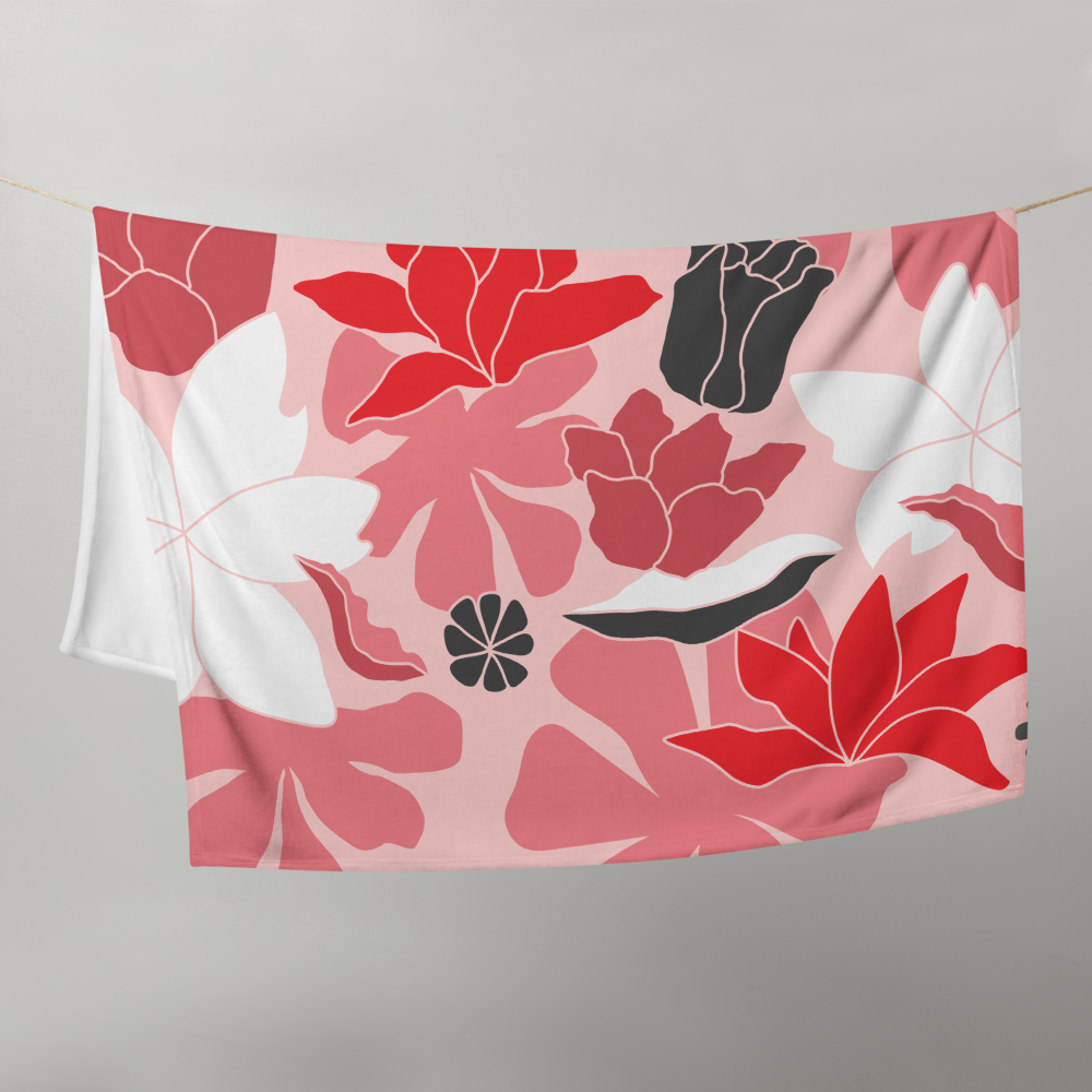 Pink Petals Throw Blanket