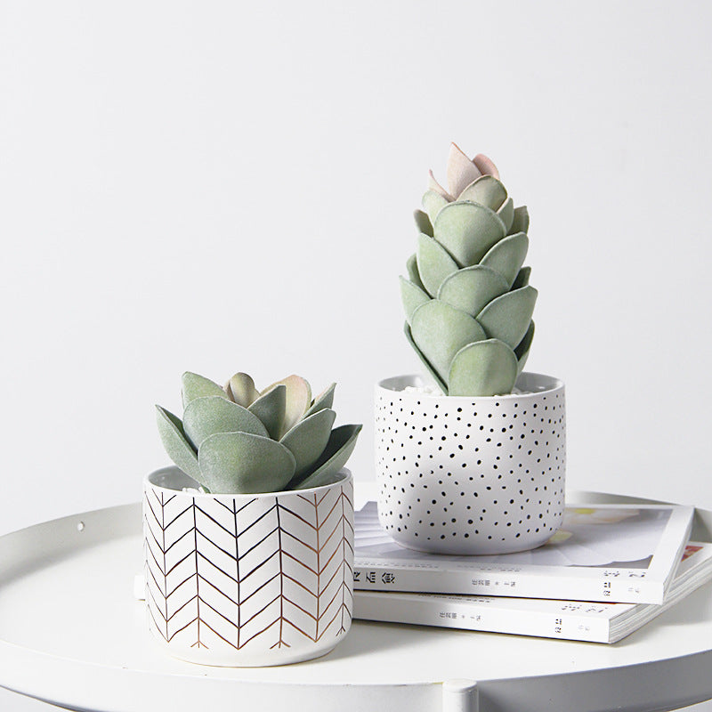 Modern Patterned Ceramic Planter