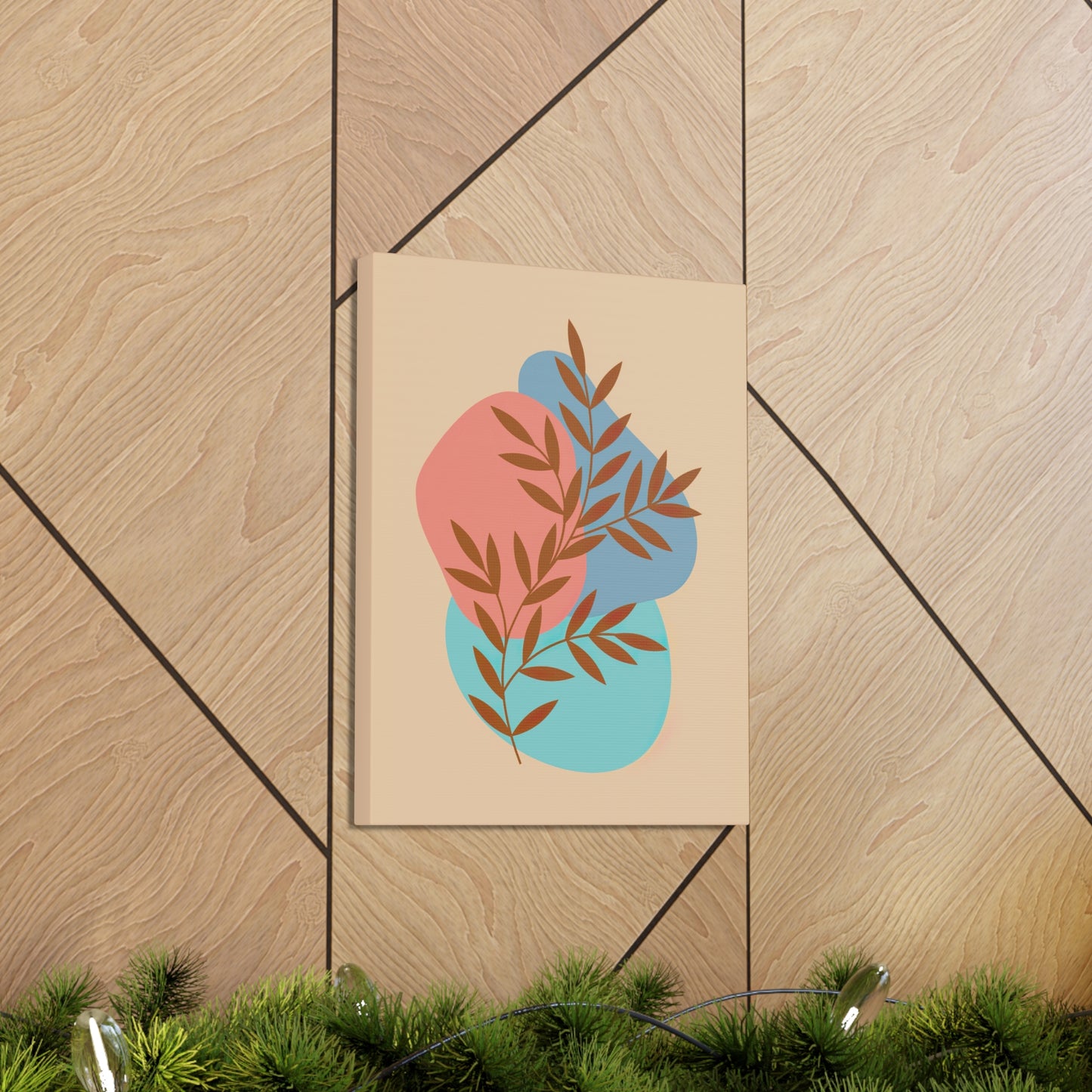 Autumn Abstract Floral Art Canvas Gallery Wrap