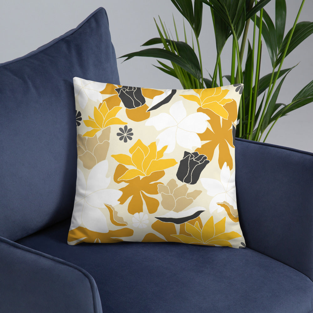 Golden Garden Throw Pillow