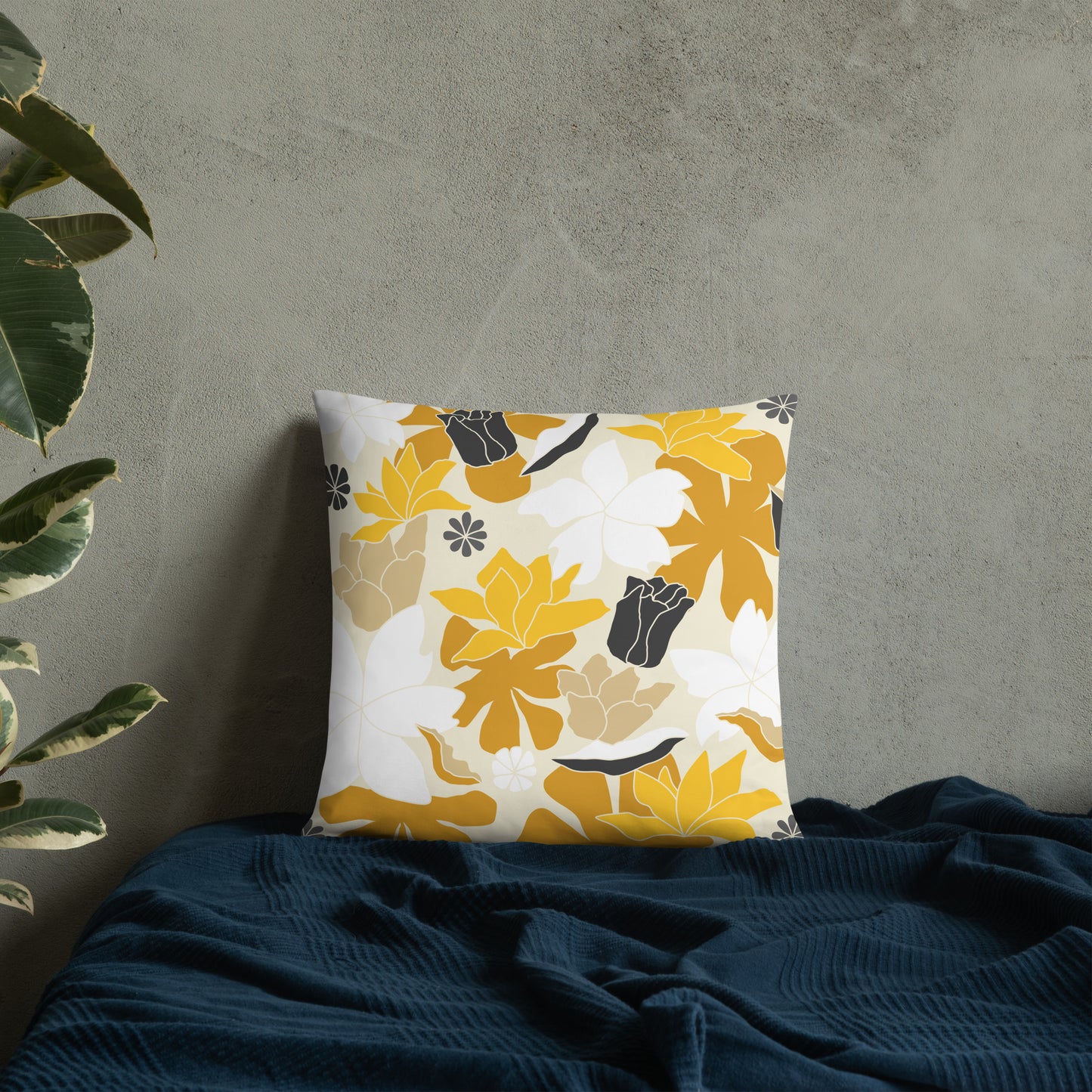 Golden Garden Throw Pillow