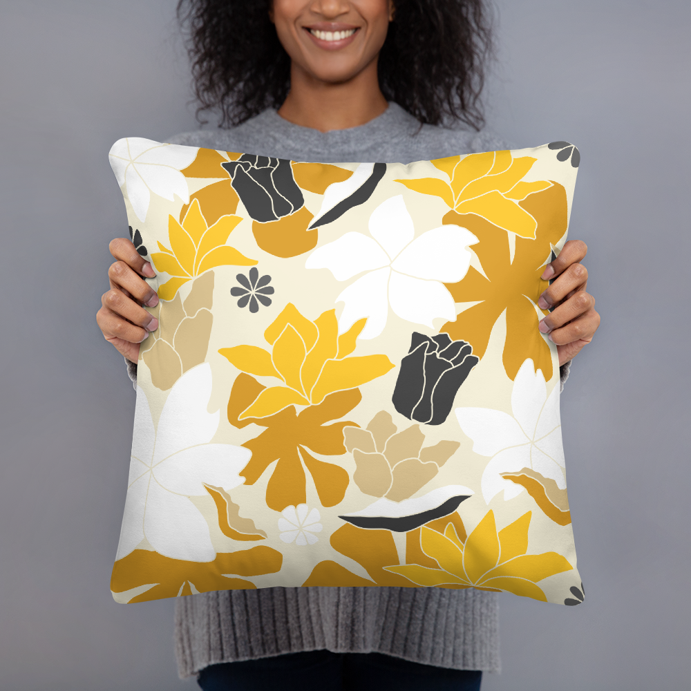 Golden Garden Throw Pillow