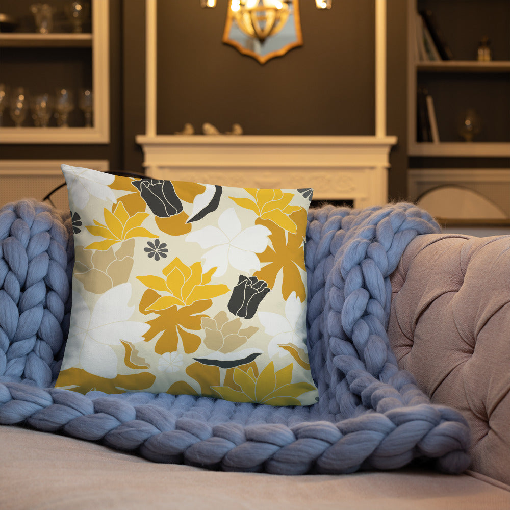 Golden Garden Throw Pillow