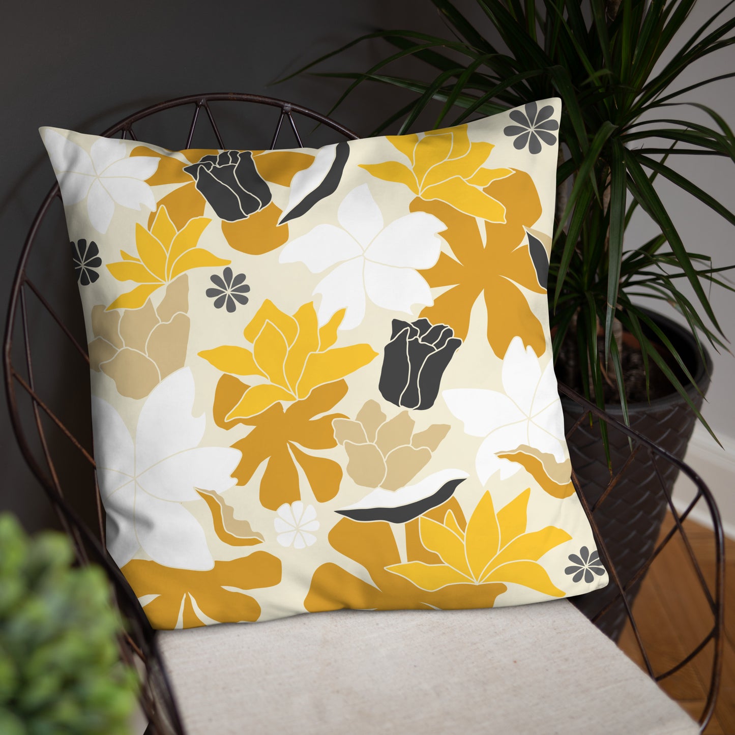 Golden Garden Throw Pillow