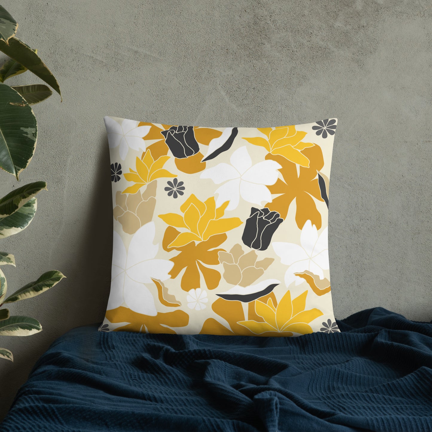 Golden Garden Throw Pillow