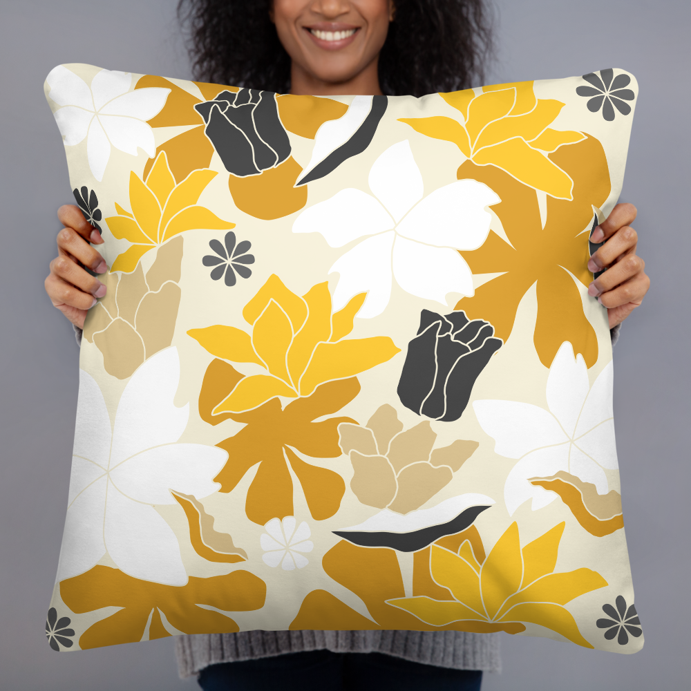 Golden Garden Throw Pillow