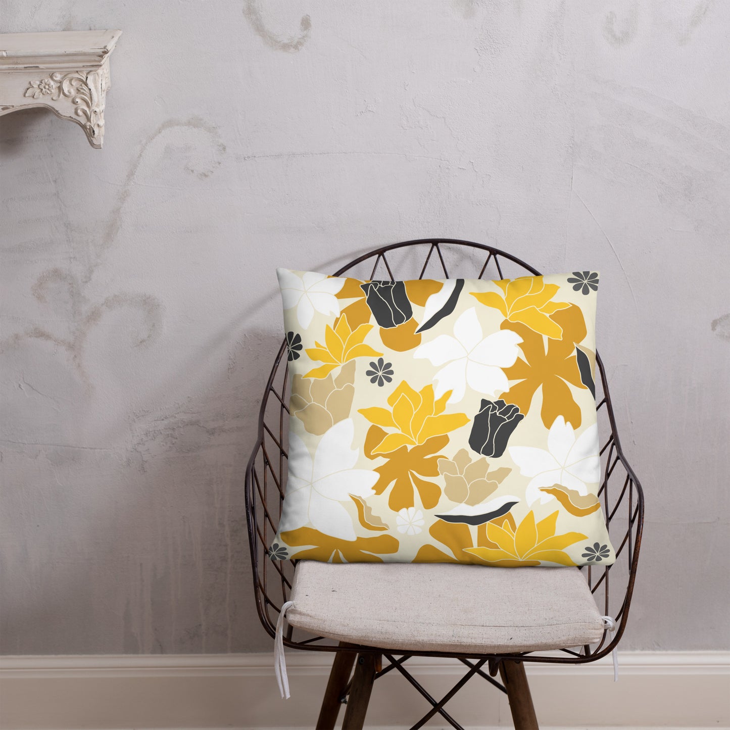 Golden Garden Throw Pillow