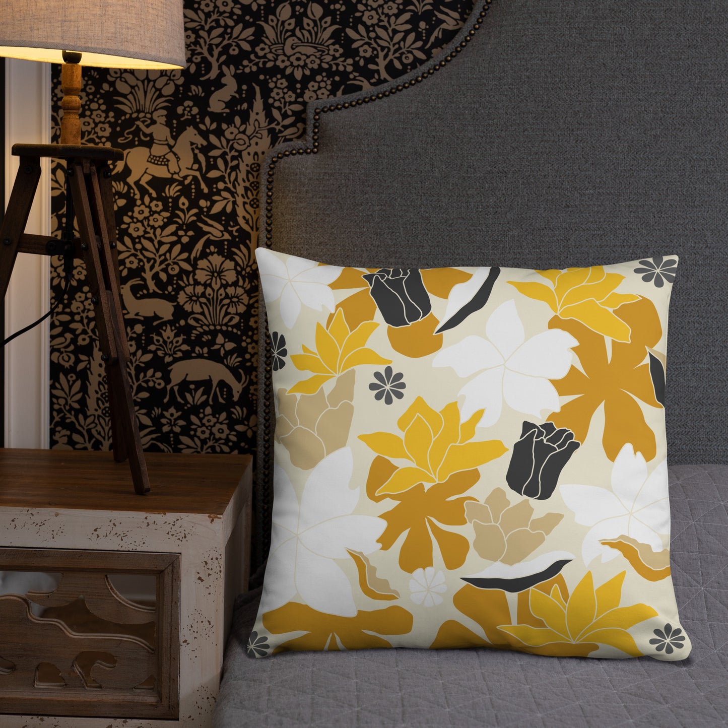 Golden Garden Throw Pillow