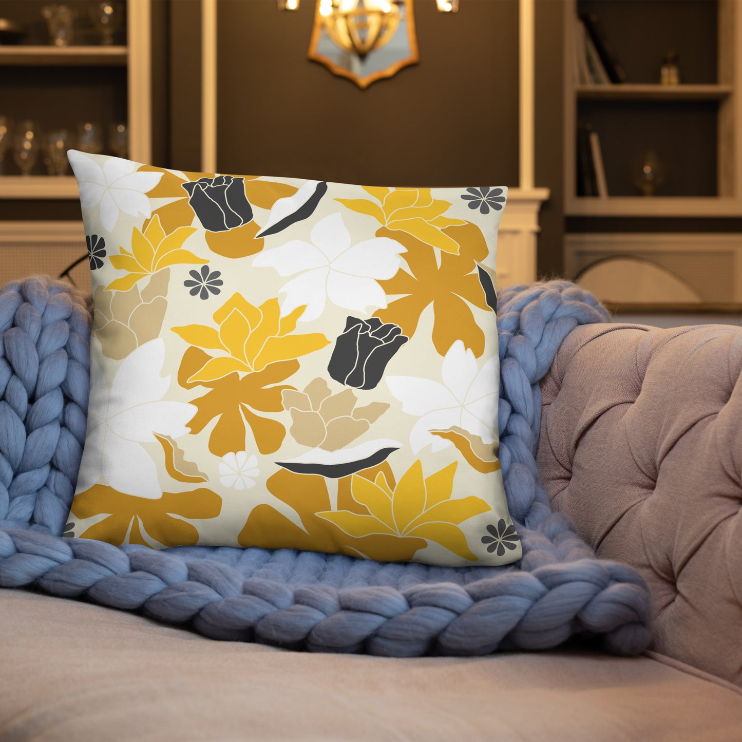 Golden Garden Throw Pillow