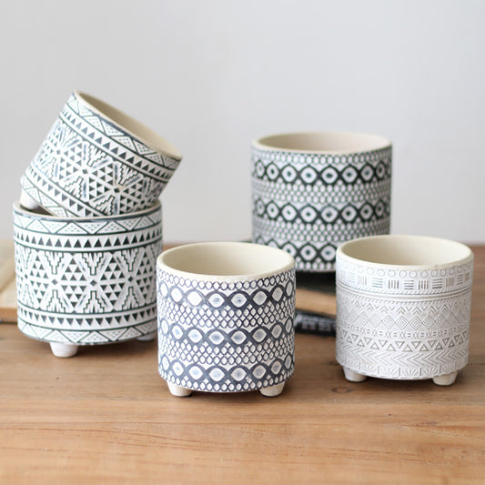 Patterned Ceramic Planter