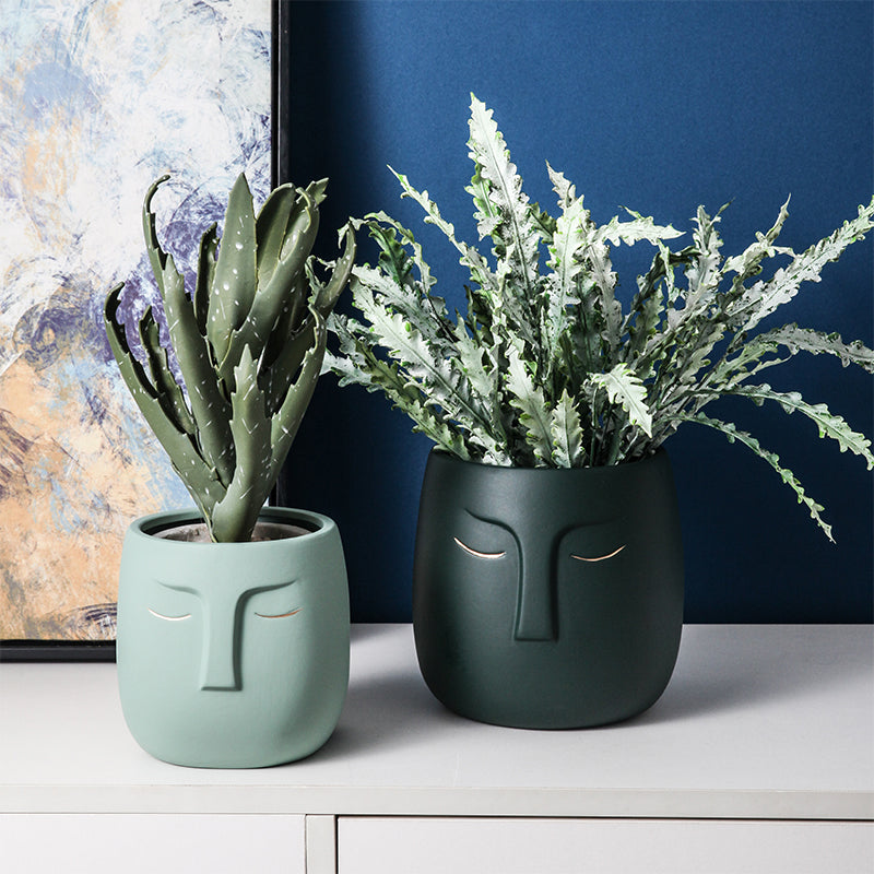 Modern Ceramic Face Vase