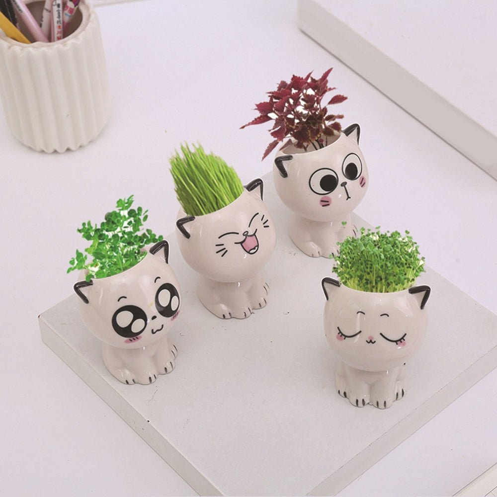 Mini Cartoon Cat Planter